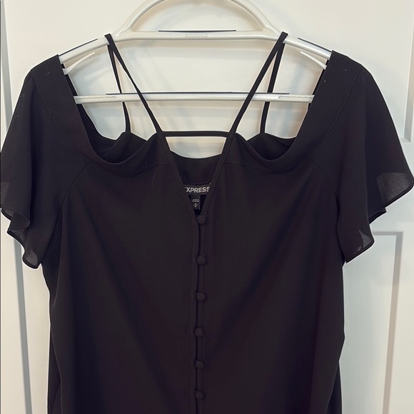 Express - Black Button-Down Women's Top - Picture 3 of 3
